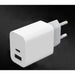 20W Power Oplader USB C Adapter en USB A 2 in 1 Lader met USB-C Kabel - Fast Charger Oplaadstekker - Snellader iPhone/iPad/Samsung Etc - Universeel Wit - 1 Stuk - Opladers - Phreeze