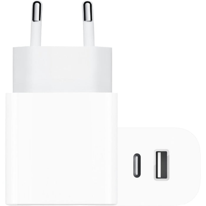 20W Power Oplader USB C Adapter en USB A 2 in 1 Lader met USB-C Kabel - Fast Charger Oplaadstekker - Snellader iPhone/iPad/Samsung Etc - Universeel Wit - 1 Stuk - Opladers - Phreeze