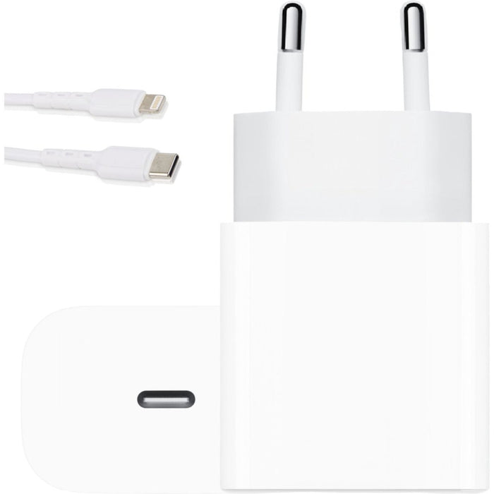 20W USB-C Snellader met iPhone Kabel 2 Meter - iPhone oplader - Wit - Premium Edition - Opladers - Phreeze