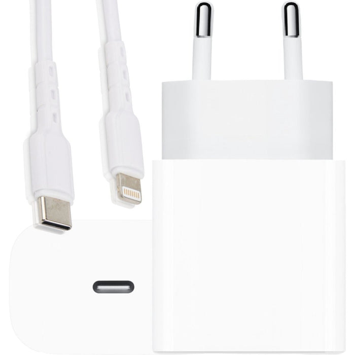 25W USB-C Adapter met iPhone Kabel - Voor iPhone 8, X, 11, 12, 13, iWatch en iPad - Sneller, Compacter en Veiliger met PPS-Fast Charging - Opladers - Phreeze