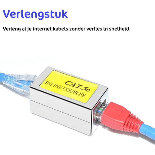 2x Netwerk LAN Internetkabel Koppelstuk Adapter - RJ45 Ethernet UTP kabel verlengstuk - Kabels - Phreeze