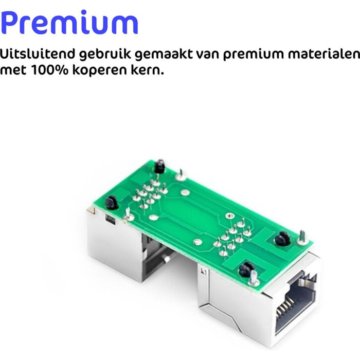 2x Netwerk LAN Internetkabel Koppelstuk Adapter - RJ45 Ethernet UTP kabel verlengstuk - Kabels - Phreeze