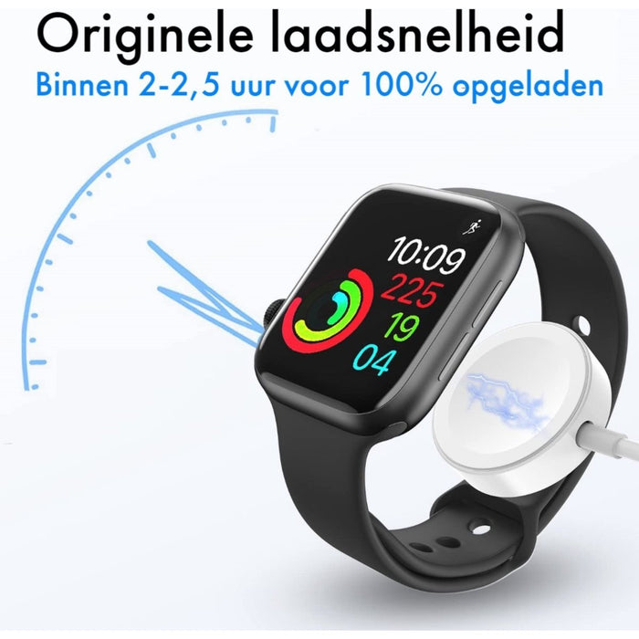 2x Opladerkabel voor Apple Watch Serie 1 t/m 7 - USB-C Snellader Oplader voor de iWatch - 2 Meter - Wit - Opladers - Phreeze