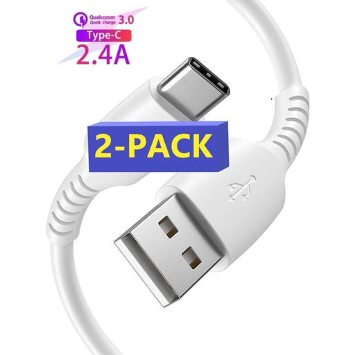 2x USB-C Data- en Laadkabel 1M - 2.4A Snellader Kabel - Fast en Quick Charge Oplaadkabel - Type C Naar USB-A - Oplaadsnoer Telefoon - Laptop - Samsung Galaxy en Note - Sony - OnePlus - PVC - Zwart - Kabels - Phreeze