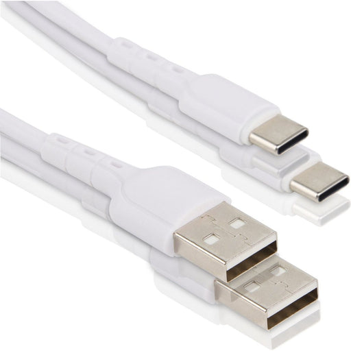 2x USB C Data- en Laadkabel - 2.4A Snellader Kabel - Fast en Quick Charge Oplaadkabel - Type C Naar USB-A - Oplaadsnoer Telefoon - Laptop - Samsung Galaxy en Note - Xiaomi - OnePlus - 1 Meter - Kabels - Phreeze