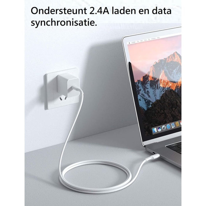 2x USB-C Data- en Laadkabel 2M - 2.4A Snellader Kabel - Fast en Quick Charge Oplaadkabel - Type C Naar USB-A - Oplaadsnoer Telefoon - Laptop - Samsung Galaxy en Note - Sony - OnePlus - PVC - Zwart - Kabels - Phreeze