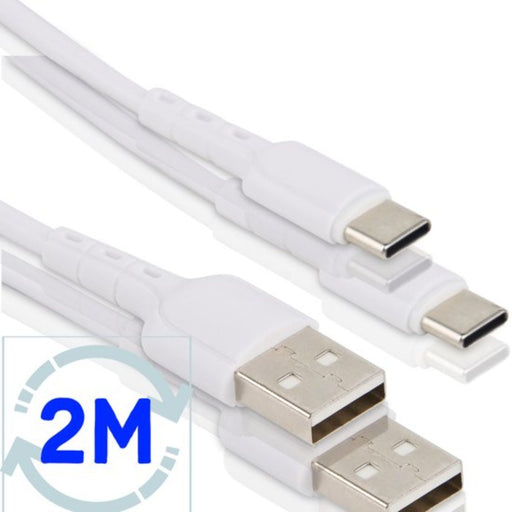 2x USB C naar USB-A Kabel 2 Meter - Quick en Fast Charging 2.4A - USB-C Oplader - Oplaadkabel Samsung - Datakabel - Snellader Samsung - Oplader Samsung Samsung A12 / Samsung S20 / Xiaomi Poco X3 Pro / Redmi Note 10 Pro / Oppo A74 / OnePlus Nord 2 - Kabels - Phreeze