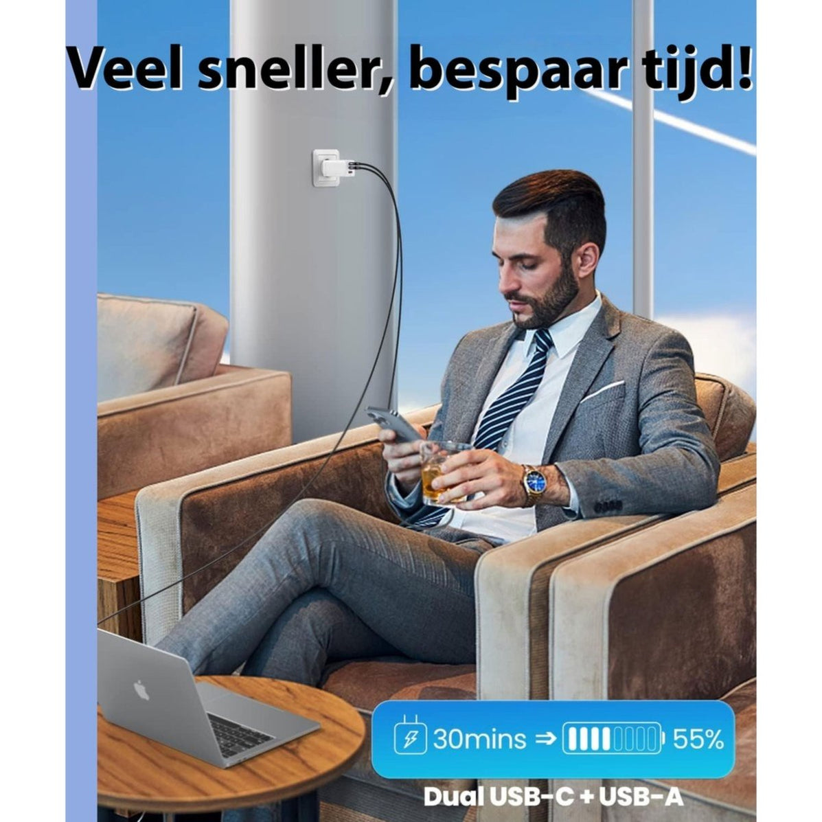 Wandoplader | 3,0 A | Vaste kabel | USB-C™ | Zwart Wandoplader | 3,0 A | Vaste kabel | USB-C™ | Zwart