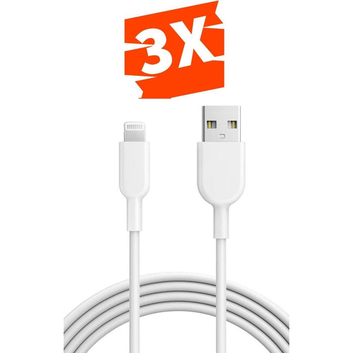 3-PACK iPhone oplader kabel - 2 Meter - Geschikt voor Apple iPhone 6,7,8,X,XS,XR,11,12,13,Mini,Pro Max- iPhone kabel - iPhone oplaadkabel - iPhone snoertje - iPhone lader - Datakabel - Lightning USB kabel - Kabels - Phreeze