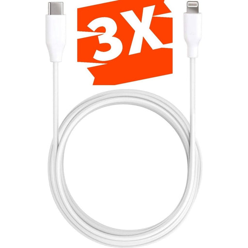 3-PACK iPhone USB-C oplader kabel - 2 Meter - Geschikt voor Apple iPhone 6,7,8,X,XS,XR,11,12,13,Mini,Pro Max- iPhone kabel USB-C - iPhone oplaadkabel - iPhone snoertje - iPhone lader - Datakabel - Lightning USB-C Kabel - Snellader - Kabels - Phreeze