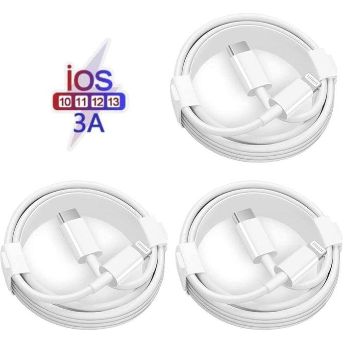 3x iPhone oplader kabel USB-C naar lightning kabel geschikt voor Apple iPhone 12 (Mini, Pro, Pro Max) - iPhone oplaadkabel - iPhone kabel - Lightningkabels - iPhone 12 oplader - iPhone 12 oplaadkabel - Kabels - Phreeze
