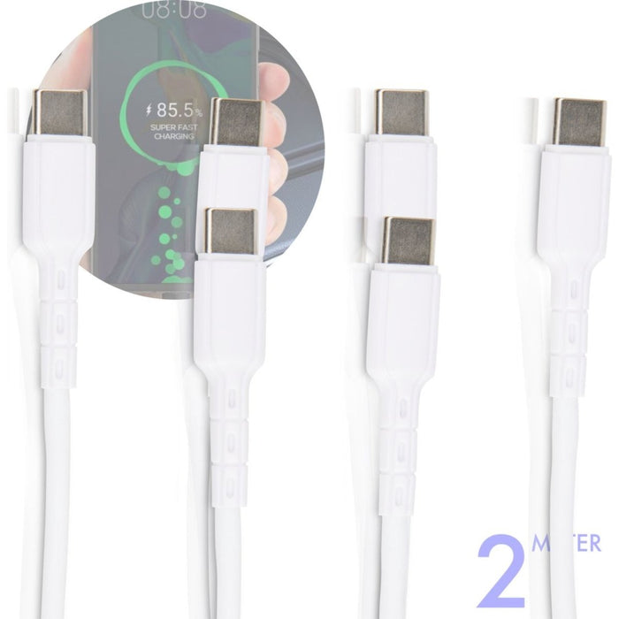 3x USB C kabel - 2 Meter - Voor Samsung A12 - S21 - S20 FE - Xiaomi - Oppo - OnePlus - Samsung Oplaadkabel - USB A naar USB C kabel - oplader kabel - lader - snelle lader - Kabels - Phreeze