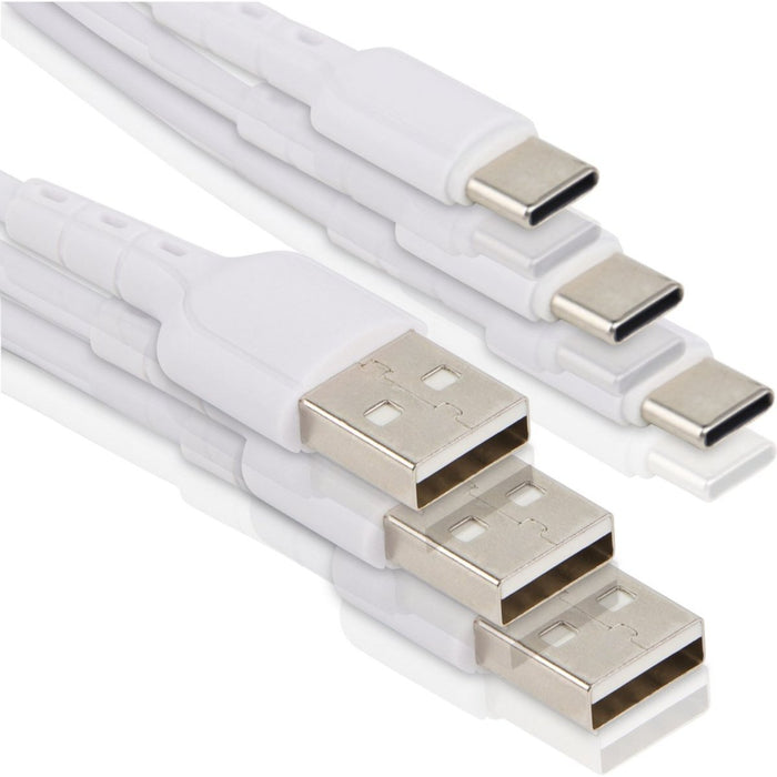 3x USB C kabel geschikt voor Samsung A12 - S21 - S20 FE - Xiaomi - Oppo - OnePlus - Samsung Oplaadkabel - USB A naar USB C kabel - oplader kabel - lader - oplader - Kabels - Phreeze
