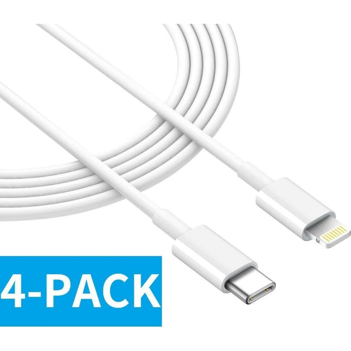 4x iPhone oplader kabel USB-C naar lightning kabel geschikt voor Apple iPhone 12 (Mini, Pro, Pro Max) - iPhone oplaadkabel - iPhone kabel - Lightningkabels - iPhone 12 oplader - iPhone 12 oplaadkabel - Kabels - Phreeze