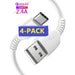 4x USB-C Data- en Laadkabel 2M - 2.4A Snellader Kabel - Fast en Quick Charge Oplaadkabel - Type C Naar USB-A - Oplaadsnoer Telefoon - Laptop - Samsung Galaxy en Note - Sony - OnePlus - PVC - Wit - Kabels - Phreeze