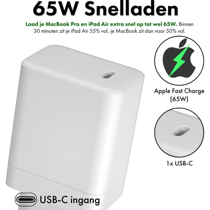 65W GaN USB-C Adapter - Power Delivery 3.0 - Samsung Super Fast Charger - Oplader USB C - GaN Technologie - Geschikt voor Laptop, Tablet, Smartphone (iPhone 14,13,12,11, iPad Pro, MacBook Pro, Samsung) - Originele Phreeze Oplader - Opladers - Phreeze