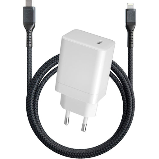 65W USB C Snellader + USB-C naar Lightning Kabel - 2 Meter - Compact - Geschikt voor Apple MacBook Air, Pro, iPad Air, iPad 2022, iPad Pro 12.9, iPhone 14, 13, 12, 11 - Opladers - Phreeze