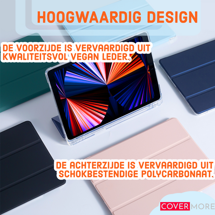 iPad Air 3 (2019) 10.5 Hoes - iPad Air 2019 (3e generatie) Case - Donker Blauw - Clear Back Folio iPad Air Cover met Apple Pencil Opbergvak - Hoesje voor Apple iPad Air 3e Generatie (2019) 10.5 inch