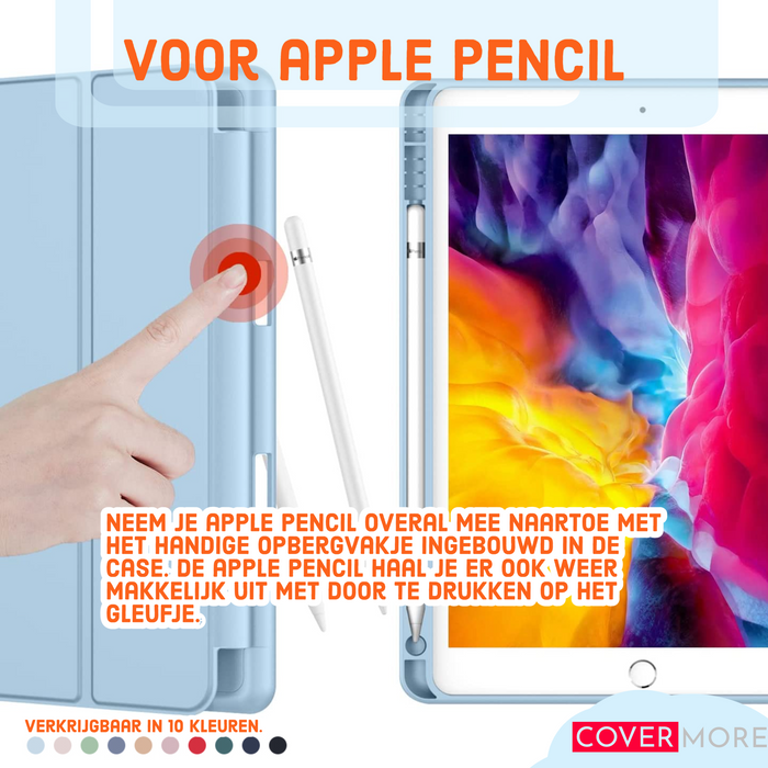 iPad Pro 12.9 Hoes - iPad Pro 12.9 Hoesje 2021 met Apple Pencil Vakje - Paars - Case geschikt voor Apple iPad Pro 12.9 3e generatie