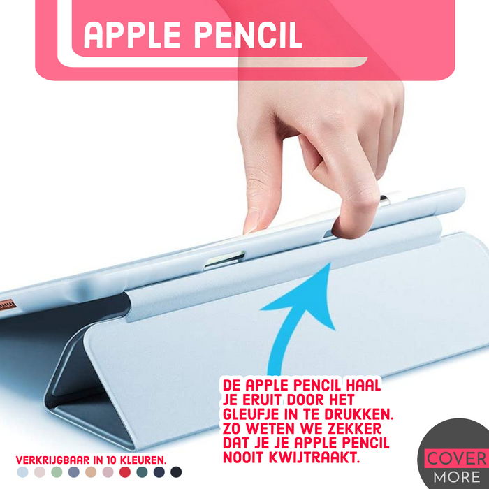 iPad Air 2020 Hoes - iPad Air 4 Cover met Apple Pencil Vakje - Roze Hoesje iPad Air 10.9 inch (4e generatie) Smart Folio Case