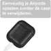 Airpods Case - Premium Leer - Perfecte Pasvorm - Cliphanger - Hoesje uitsluitend geschikt voor de Apple Airpods 1 / Airpods 2 - Zwart - Oordopjes - Phreeze