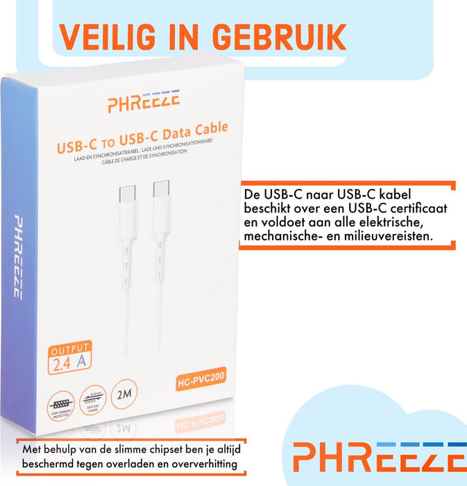 Autolader USB C - Auto Oplader USB A & TYPE C + 60W USB-C naar USB-C Oplader Kabel - Snellader Samsung Oplader Auto - Super Fast Charge Snellader Auto - Opladers - Phreeze