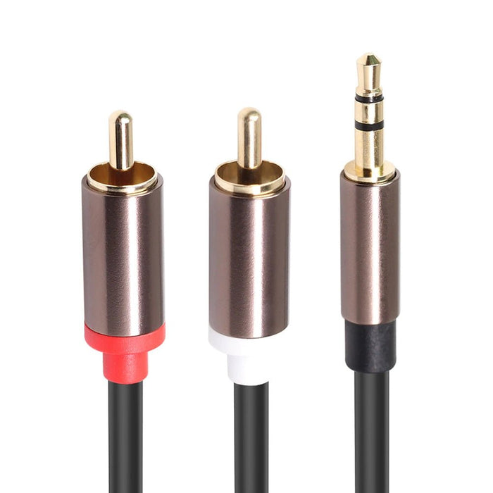 Aux naar Tulp - Subwooferkabel - 3.5 Audio Jack naar RCA Kabel - 1.8 Meter - 3.5mm Male Aux Jack naar 2 RCA Male Audio Kabel - Aux Kabel voor Versterker, Hi-Fi Systeem, Soundbar, Home Theater, TV, Autoradio, Laptop, Mixer, DJ Conroller, Smartphone - Audio & Video - Phreeze