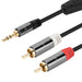 Aux naar Tulp - Subwooferkabel - 3.5 Audio Jack naar RCA Kabel - 1.8 Meter - 3.5mm Male Aux Jack naar 2 RCA Male Audio Kabel - Aux Kabel voor Versterker, Hi-Fi Systeem, Soundbar, Home Theater, TV, Autoradio, Laptop, Mixer, DJ Conroller, Smartphone - Audio & Video - Phreeze