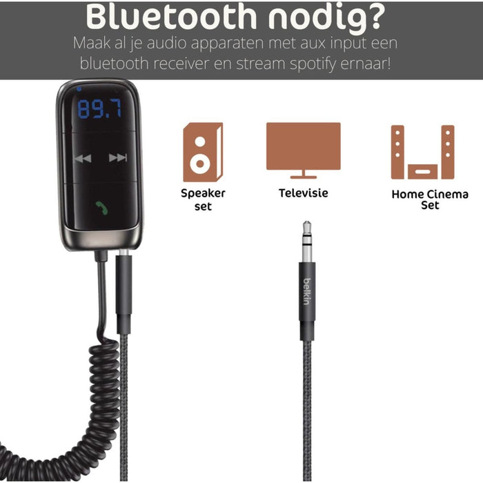 Bluetooth Receiver met USB aansluiting - Auto - FM Transmitter Carkit Bluetooth - Bluetooth Ontvanger - Bluetooth USB - FM Transmitter - Autoladers - Phreeze