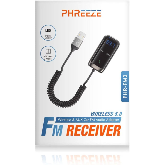 Bluetooth Receiver met USB aansluiting - Auto - FM Transmitter Carkit Bluetooth - Bluetooth Ontvanger - Bluetooth USB - FM Transmitter - Autoladers - Phreeze