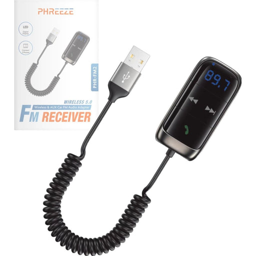 Bluetooth Receiver met USB aansluiting - Auto - FM Transmitter Carkit Bluetooth - Bluetooth Ontvanger - Bluetooth USB - FM Transmitter - Autoladers - Phreeze