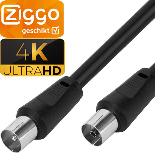 Coax Kabel Ziggo - 4k Ultra HD Coaxkabel - 1 Meter - 4G Proof Antennekabel - TV Kabel - TV Kabel Coax -Alternatief Hirschmann 4G Coax Antennekabel - IEC Male to Female - Audio & Video - Phreeze