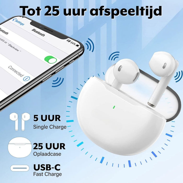 Draadloze Oordopjes iPhone - Geschikt voor Apple Oortjes - Bluetooth - EarBuds - iPhone - iPad - Lange Batterijduur - Comfortabel Draagcomfort - Geweldige Geluidskwaliteit - Origineel Phreeze - Oordopjes - Phreeze