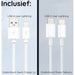 Duo Snellader iPhone + 2x Oplaadkabel 2 Meter - USB C en USB A - Voor iPhone, iPad, Airpods en Apple Watch - Opladers - Phreeze