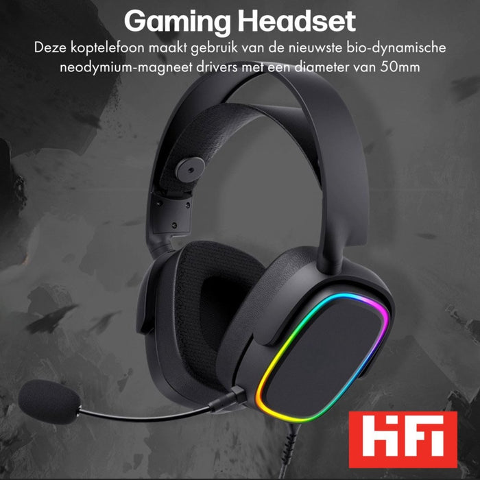 Gaming Headset met Microfoon - Headset PS4, PS5, Xbox One, Xbox Series en PC - 7.1 Surround Sound - Noise Cancelling - Gaming Headsets - Phreeze