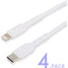 Gecertificeerde iPhone Kabel Oplader Lightning USB-C Kabel - Oplaadkabel Gecertificeerd voor Apple iPhone X/11/12/13 en iPad Air / 10.2 - 4 PACK - Kabels - Phreeze