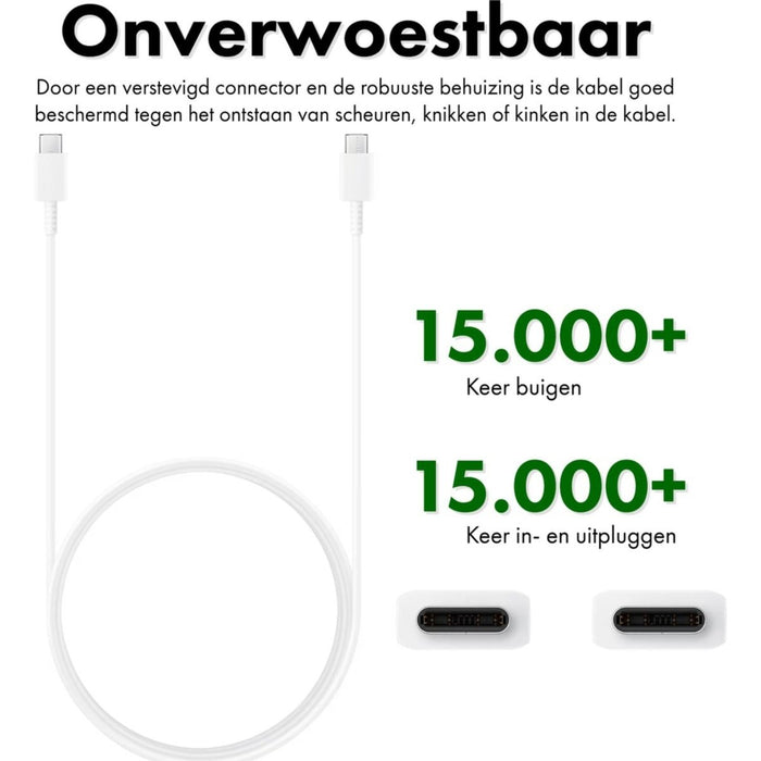 Gecertificeerde Snellader met 2 USB-C Poorten + 2x USB C naar USB-C Snellaadkabels - 35W GaN - Geschikt voor Super Fast Charging, Samung Galaxy A13,A53,A73,S23,S22,S21,S20, FE Ultra Plus, Tab A8, A7, S7, S8 - Opladers - Phreeze