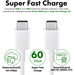 Gecertificeerde Snellader met 2 USB-C Poorten + 2x USB C naar USB-C Snellaadkabels - 35W GaN - Geschikt voor Super Fast Charging, Samung Galaxy A13,A53,A73,S23,S22,S21,S20, FE Ultra Plus, Tab A8, A7, S7, S8 - Opladers - Phreeze