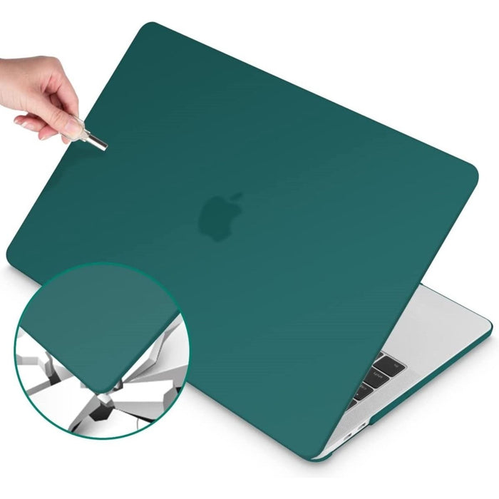 Hardcover Case Cover Voor Apple Macbook Pro 13.3 Inch 2020/2021 (A2289/A2251/A2338//A2519/A1706/A1708/1989) Hard Shell Hoes - Notebook Sleeve Skin Protector Hardshell - Hardcase Beschermhoes - Crystal Clear - Donker Groen - MacBook Hardcase - Phreeze