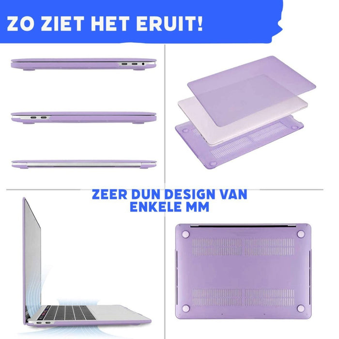 Hardcover Case Cover Voor Apple Macbook Pro 13.3 Inch 2020/2021 (A2289/A2251/A2338//A2519/A1706/A1708/1989) Hard Shell Hoes - Notebook Sleeve Skin Protector Hardshell - Hardcase Beschermhoes - Crystal Clear - Paars - MacBook Hardcase - Phreeze