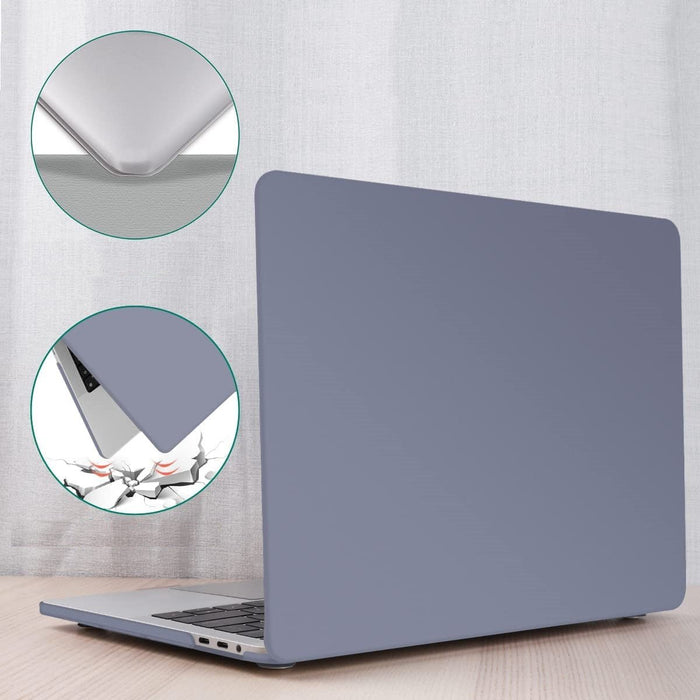 Hardcover Case Cover Voor Apple Macbook Pro 13.3 Inch 2020/2021 (A2289/A2251/A2338//A2519/A1706/A1708/1989) Hard Shell Hoes - Notebook Sleeve Skin Protector Hardshell - Hardcase Beschermhoes - Crystal Clear - Lavender Grijs - MacBook Hardcase - Phreeze