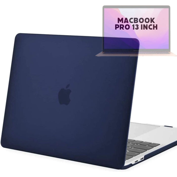 Hardcover Case Cover Voor Apple Macbook Pro 13.3 Inch 2020/2021 (A2289/A2251/A2338//A2519/A1706/A1708/1989) Hard Shell Hoes - Notebook Sleeve Skin Protector Hardshell - Hardcase Beschermhoes - Crystal Clear - Donker Blauw - MacBook Hardcase - Phreeze