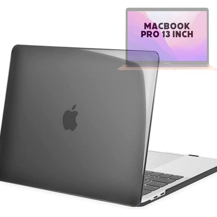 Hardcover Case Cover Voor Apple Macbook Pro 13.3 Inch 2020/2021 (A2289/A2251/A2338//A2519/A1706/A1708/1989) Hard Shell Hoes - Notebook Sleeve Skin Protector Hardshell - Hardcase Beschermhoes - Crystal Clear - Zwart - MacBook Hardcase - Phreeze