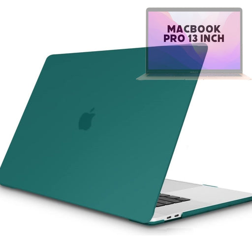 Hardcover Case Cover Voor Apple Macbook Pro 13.3 Inch 2020/2021 (A2289/A2251/A2338//A2519/A1706/A1708/1989) Hard Shell Hoes - Notebook Sleeve Skin Protector Hardshell - Hardcase Beschermhoes - Crystal Clear - Donker Groen - MacBook Hardcase - Phreeze