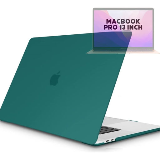 Hardcover Case Cover Voor Apple Macbook Pro 13.3 Inch 2020/2021 (A2289/A2251/A2338//A2519/A1706/A1708/1989) Hard Shell Hoes - Notebook Sleeve Skin Protector Hardshell - Hardcase Beschermhoes - Crystal Clear - Donker Groen - MacBook Hardcase - Phreeze