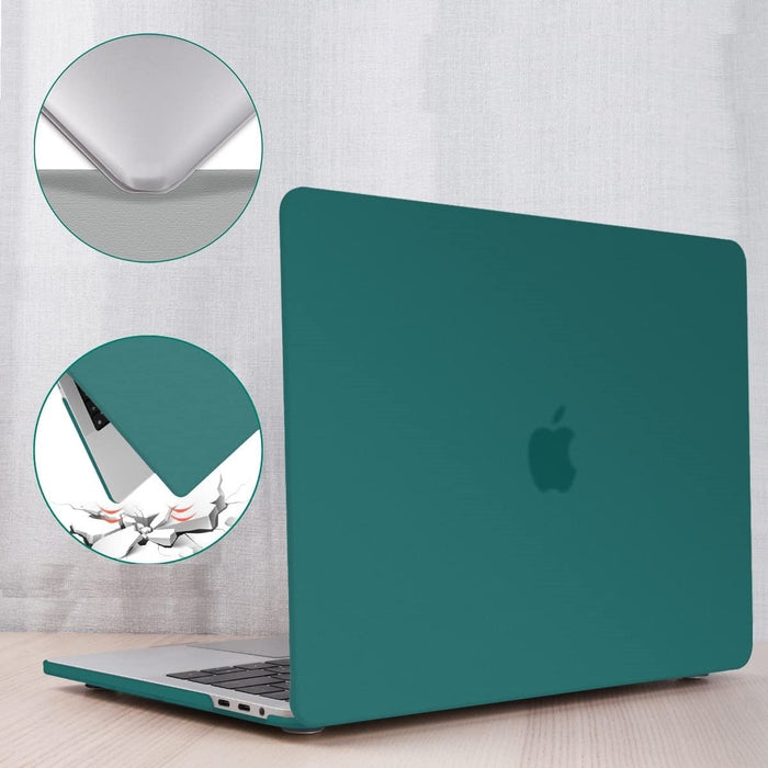 Hardcover Case Cover Voor Apple Macbook Pro 13.3 Inch 2020/2021 (A2289/A2251/A2338//A2519/A1706/A1708/1989) Hard Shell Hoes - Notebook Sleeve Skin Protector Hardshell - Hardcase Beschermhoes - Crystal Clear - Donker Groen - MacBook Hardcase - Phreeze