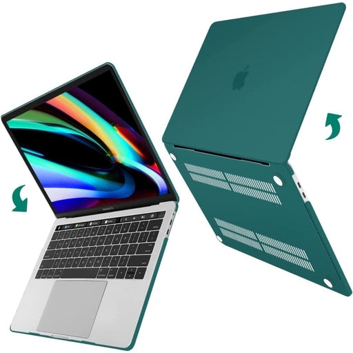 Hardcover Case Cover Voor Apple Macbook Pro 13.3 Inch 2020/2021 (A2289/A2251/A2338//A2519/A1706/A1708/1989) Hard Shell Hoes - Notebook Sleeve Skin Protector Hardshell - Hardcase Beschermhoes - Crystal Clear - Donker Groen - MacBook Hardcase - Phreeze