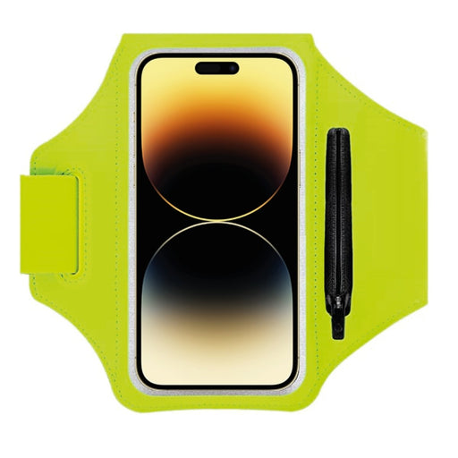 Hardloop Telefoonhouder met Opbergvak Ritssluiting - Sport Armband - Hardloop Band - Voor Samsung en iPhone - Groen - Sport Armbanden - Phreeze