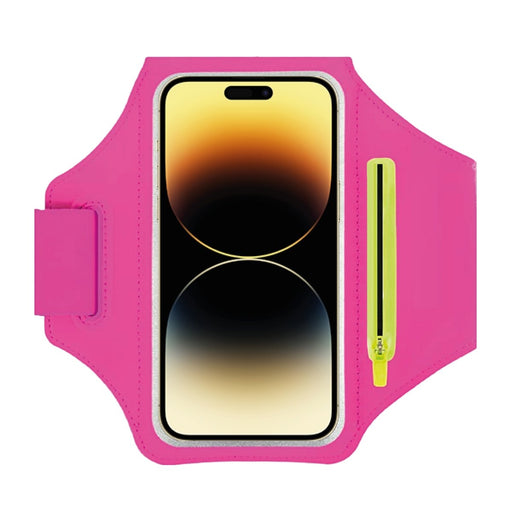 Hardloop Telefoonhouder met Opbergvak Ritssluiting - Sport Armband - Hardloop Band - Voor Samsung en iPhone - Roze - Sport Armbanden - Phreeze