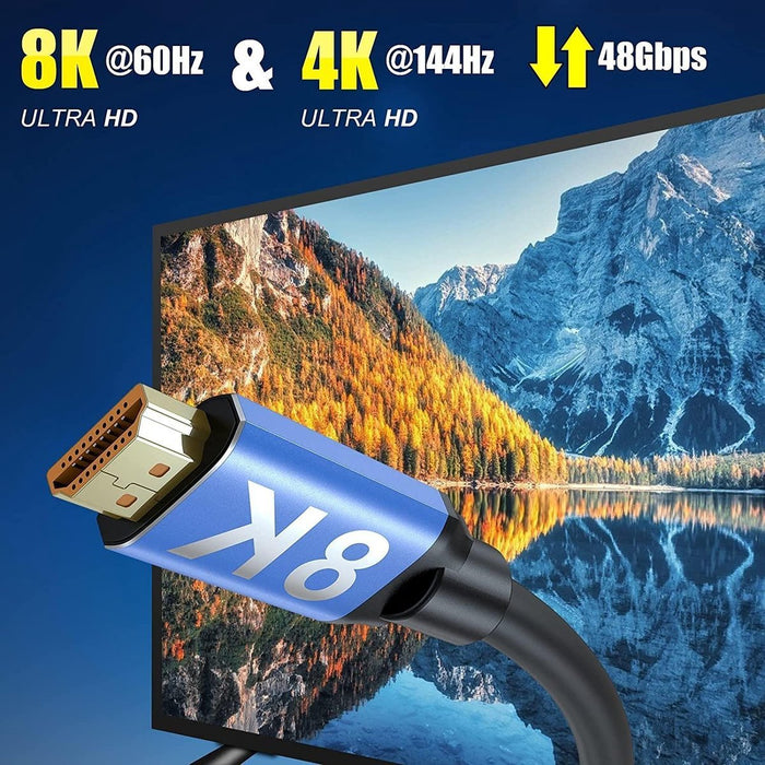 HDMI 2.1 kabel - Ultra high speed - 8K (60 Hz) - 4K (144/120/60 Hz) - Full HD 1080p - Ethernet - 3D - ARC - Male naar male - Geschikt voor TV - DVD - Laptop - PC - Beamer - Monitor - 1.5 meter - Audio & Video - Phreeze